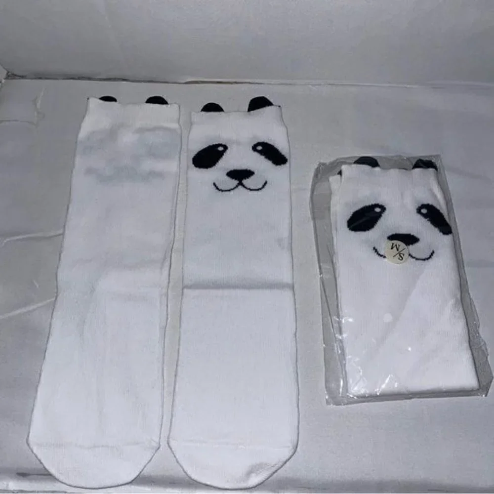 Socks Panda Toddler Knee High Boot Panda Bear Face Solid Animal Socks Pull on